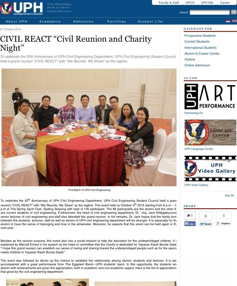 CIVIl REACT! Civil Reunion and Charity Night!