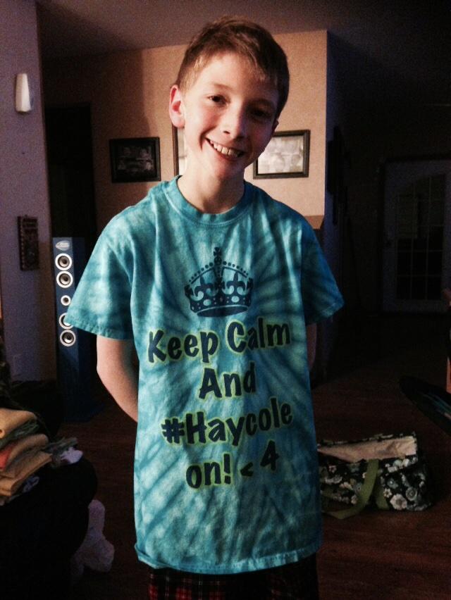 melanierh_'s tweet photo. Spencer sporting his #Haycole shirt! ❤️
#LoveThisKid #SillyPoses
@teenage_child @nicole_franzel http://t.co/Ya6vHtxJux