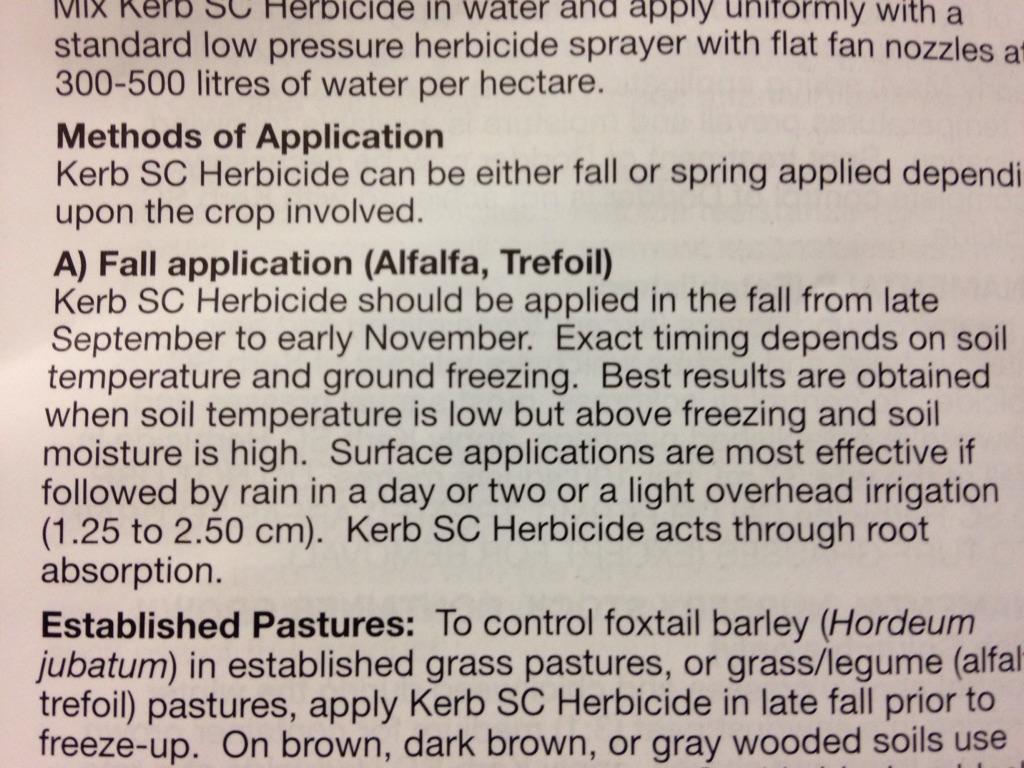 Spraying really never end!Kerb to take foxtail out of tame hay. Better work