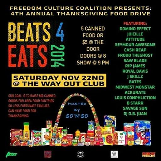 MIDWESTHAZESTL's tweet photo. Tomorrow night come &amp; help feed families less fortunate for thanksgiving hip-hop style #B4E #MidwestMonstar http://t.co/CyVzLRdsrt