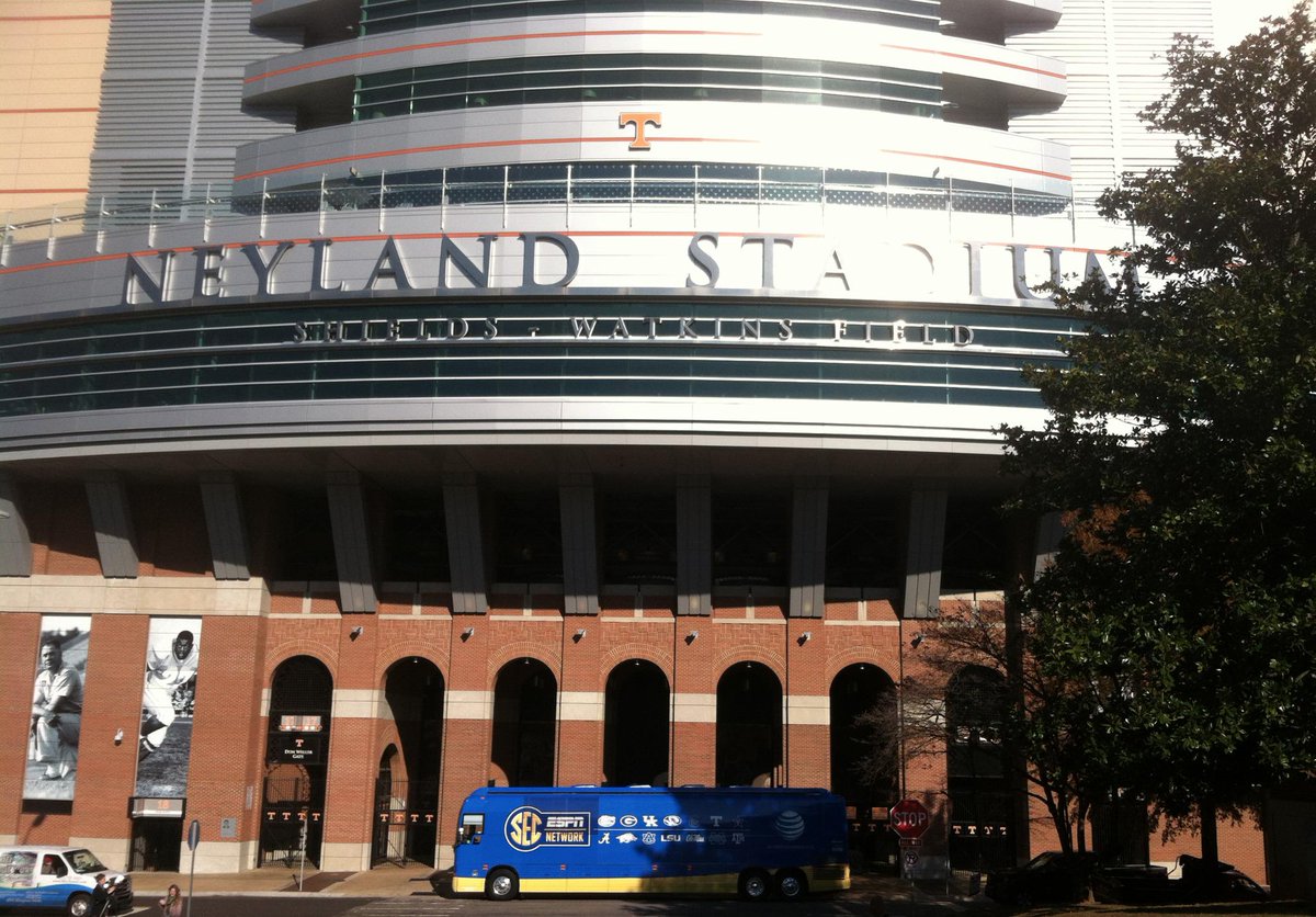 SECNetwork's tweet image. .@UTCoachJones told us to park the AT&amp;amp;T #SECNation Bus here! #VolNation, tweet us if you see the bus.