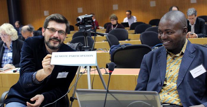 ArvinK's tweet photo. Remote Participation on Geneva Internet Conference #IGeneva, with Clifford Agugoesi @cliffordcares @GenevaGIP http://t.co/Atd7s8ZjSw