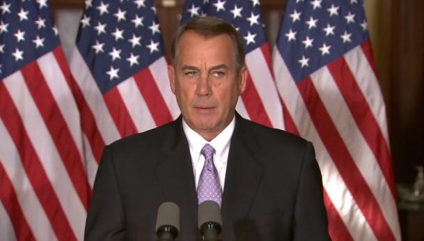 CBSNews's tweet photo. Speaker John Boehner on GOP's response to immigration action: "The House will in fact act." http://t.co/WoDIXlB5e4 http://t.co/NdQBy20goo