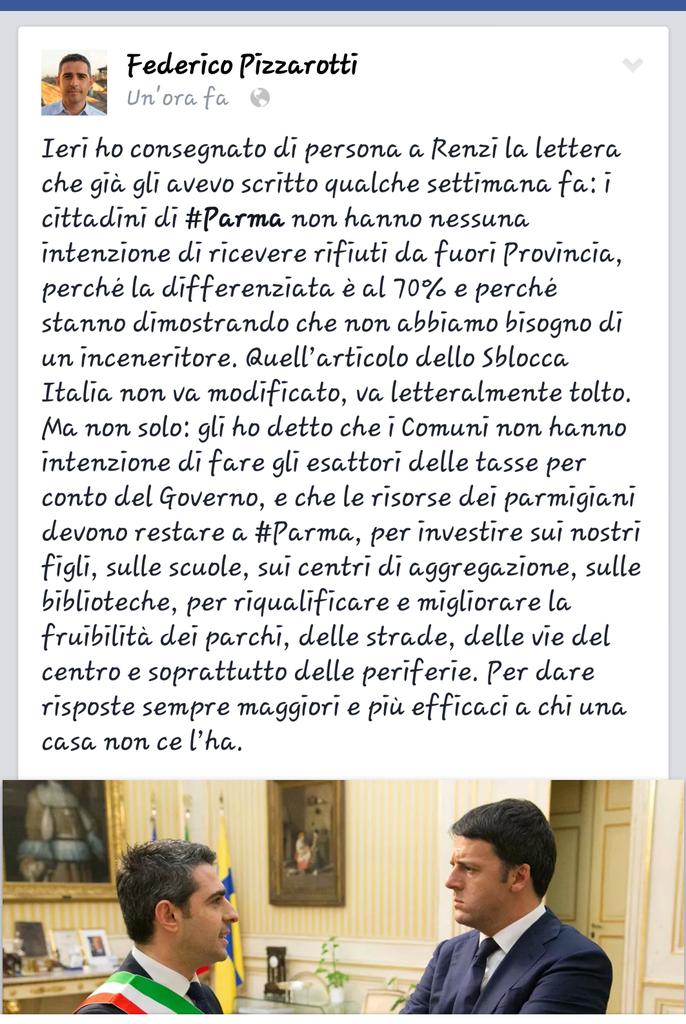 effettoparma's tweet photo. @matteorenzi @pdparma @FedePizzarotti @beppe_grillo @FolliGabriele #m5s #Parma http://t.co/szg5JkOAA6