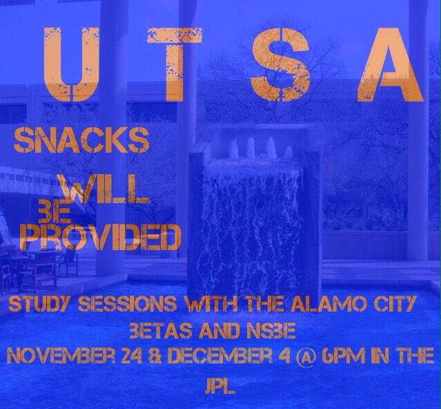 UTSA_NSBE's tweet photo. Join us and the @AlamoCityBetas on Monday! Snacks will be provided! http://t.co/4VGpTiWpZd