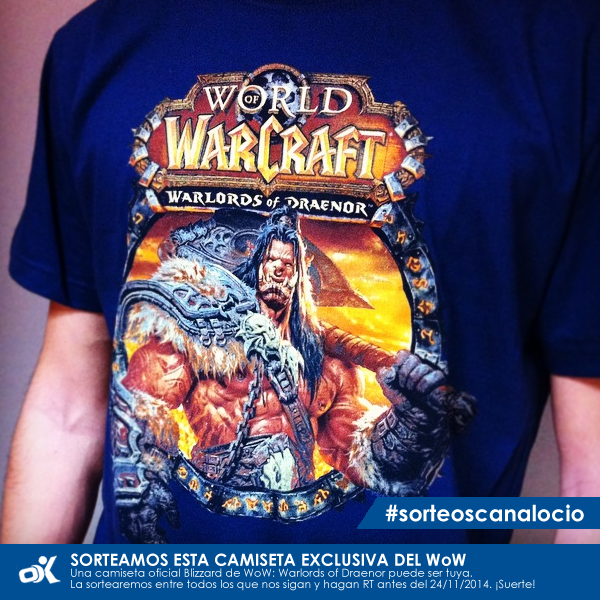 CanalOcio's tweet photo. ¡Sorteamos esta camiseta exclusiva del WoW entre los que nos sigan y hagan RT antes del 24/11! ¡Mucha suerte! ;D http://t.co/kIe9WZOGOa