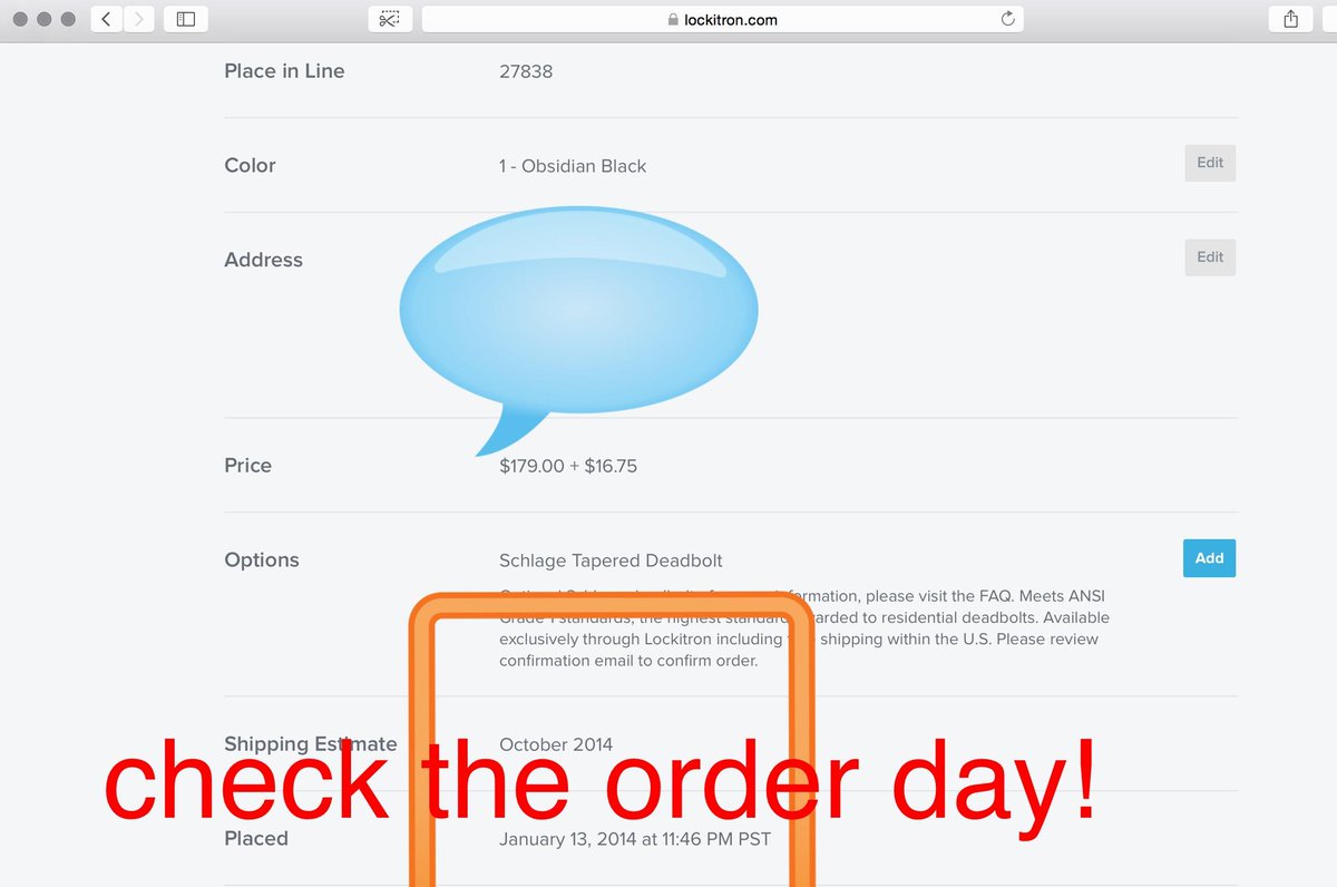 rakanbaaj's tweet image. #lockitron is a fraud?ordered January and didn&apos;t get it till now!Website says I get it October and nothing yet