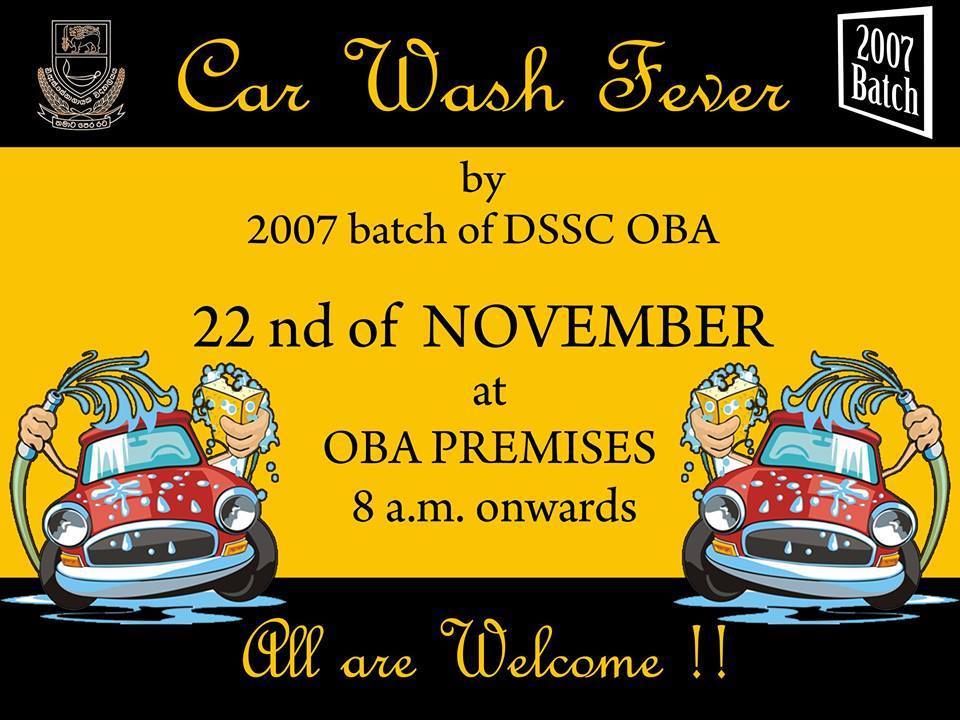 RishieRish7's tweet image. Car Wash fundraiser to be held tomorrow(22nd) at DSSC OBA premises  (Bauddhaloka mawatha) #lka @road_lk #2007Batch