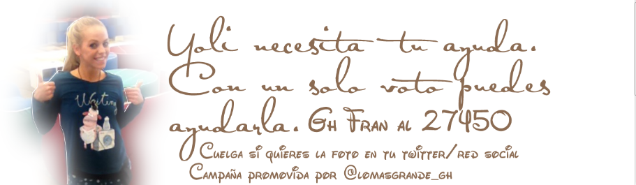 Lomasgrande_GH's tweet photo. RT Por favor,no podemos dejar a Fran otra semana más.Yoli necesita tu ayuda.#GHDirecto http://t.co/kh8yutie4f