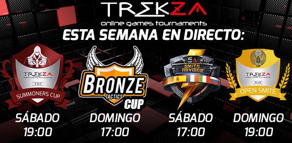 TrekzaES's tweet photo. Este fin de semana retransmisiones en directo de la #SmiteAdviserQualy #SummonersCUP #OPENSmite #BronzeTacticsCUP http://t.co/ZA0Ye1nM3f
