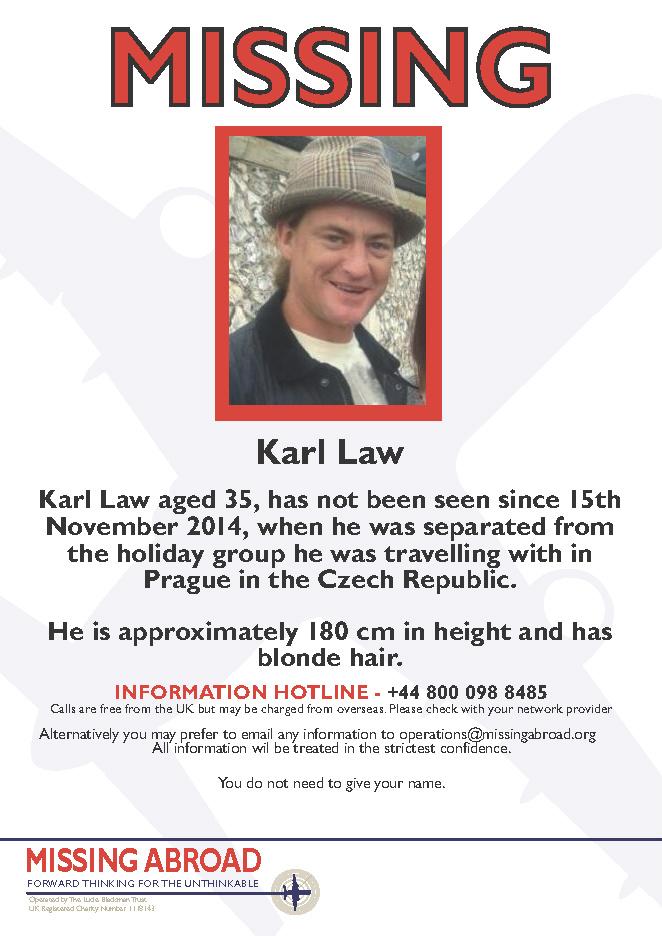 LBT_Global's tweet photo. Please RT this missing poster for Karl Law #missing #prague #CzechRepublic #findkarllaw #helpfindkarllaw http://t.co/sfataw2l4i