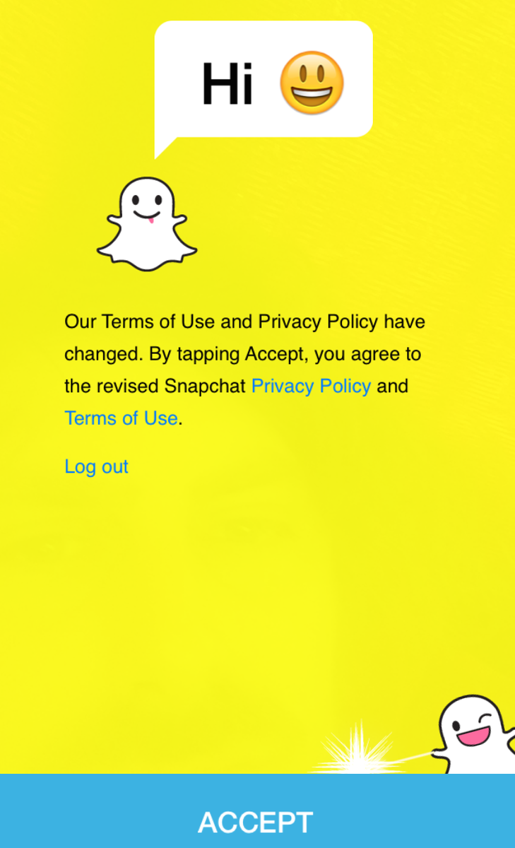JoshConstine's tweet photo. Snapchat overhauls privacy policy to let it collect info on your identity if you use Snapcash http://t.co/RriaOMuVKo http://t.co/H9FvXhAcbP
