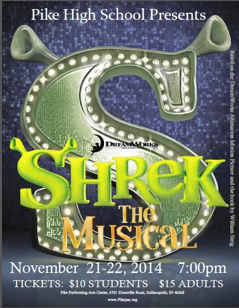 PikePAC's tweet photo. Shrek The Musical is this weekend - Nov 21 &amp; 22 at 7 pm.  http://t.co/DOyKJJeWRr for tickets. http://t.co/0V6F89Q3kM