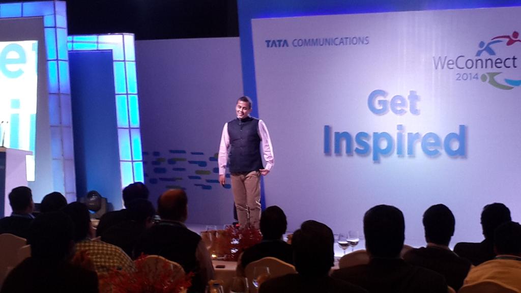 jyotilm's tweet photo. @chetan_bhagat changing the game at @tata_comm #Weconnect_2014 http://t.co/U6OAqIF0gq