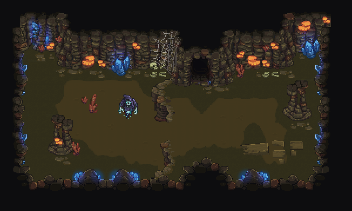 ThomasFrick's tweet photo. And here is a little preview of another underground environment: the "Caves"! #gamedev #pixelart #DungeonLabyrinth http://t.co/GPuzpxaZxQ