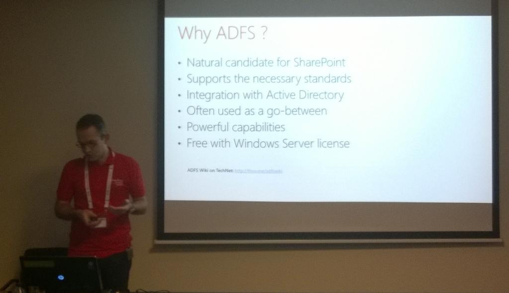 ekapic's tweet image. ADFS talk by @ThomasVochten at #spcon14