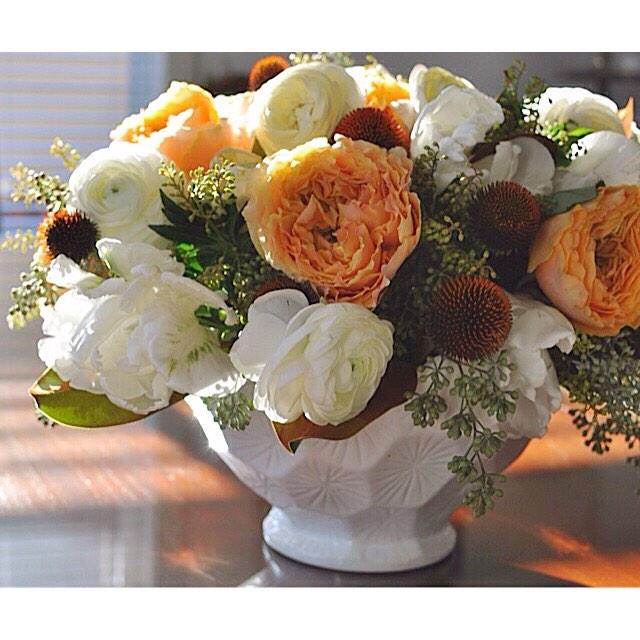 A pretty bowl of dreamy flowers....  #beauty #flowers #FlowerShop #love #lovemyjob #tulips #roses #Blessings #happy