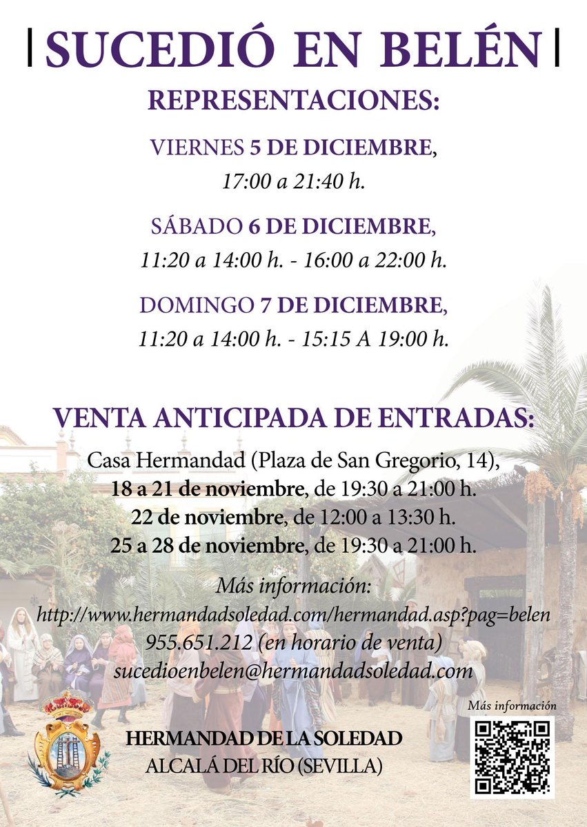 HdaddelaSoledad's tweet photo. #SucedióenBelén2014. Venta anticipada de entradas hasta el 28 de noviembre. Más información: http://t.co/b5ZwumVB2q http://t.co/vsmmbkMwvc