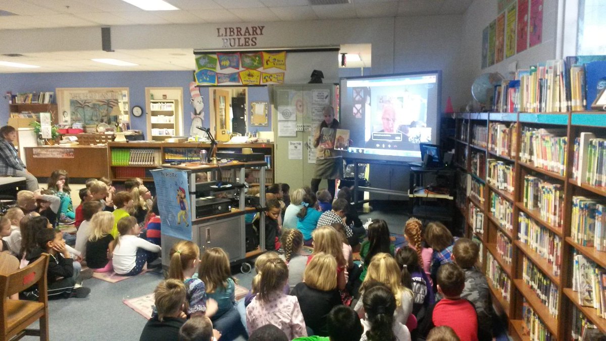 SESLibBuzz's tweet image. First grade had a great time Skyping with author Jonathan Emmett @scribblestreet in England! #twuzz