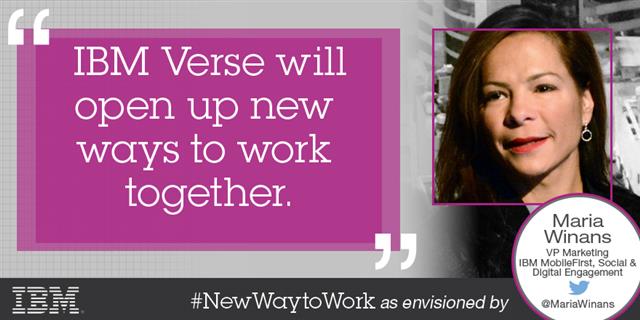 #IBMVerse offers a revolutionary #NewWayToWork! @mariawinans bit.ly/1xD99kE