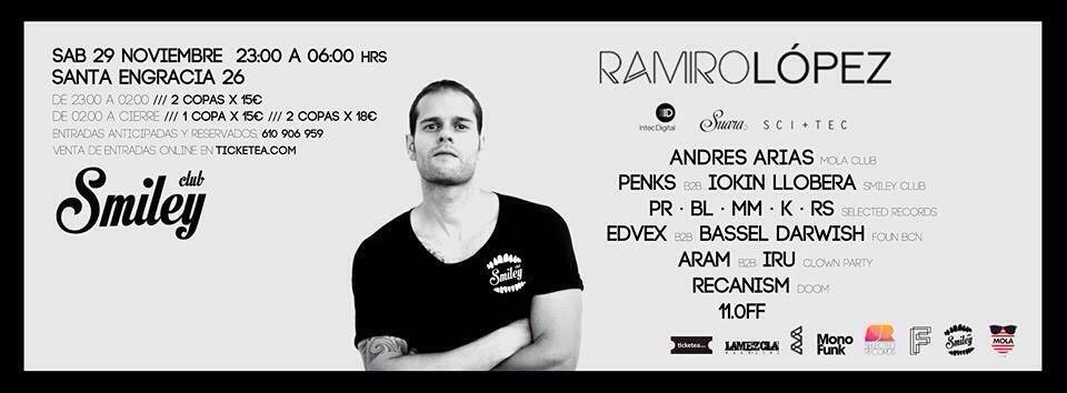 El 29 de Noviembre arde <a href="/SmileyClubdB/">Smiley Club</a>!!
<a href="/ramirolopez_/">Ramiro Lopez</a> <a href="/ANDRESARIAS_DJ/">ANDRES ARIAS</a>  <a href="/PenksDeepBreath/">Dp</a> <a href="/iokinllobera/">Iokin Llobera</a> <a href="/ProblemMakers/">Problem Makers</a>