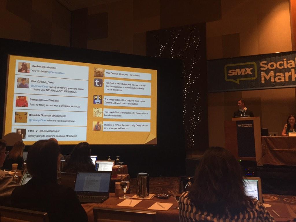 meowmeix's tweet photo. Loving the @DennysDiner social examples at #SMXSocial #BossMajor http://t.co/uLMmhQoje6