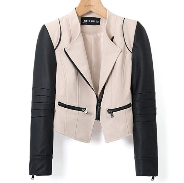 AlsazaMode's tweet photo. Chaqueta piel, con mangas de cuero 28€ http://t.co/lHfsnuEal1