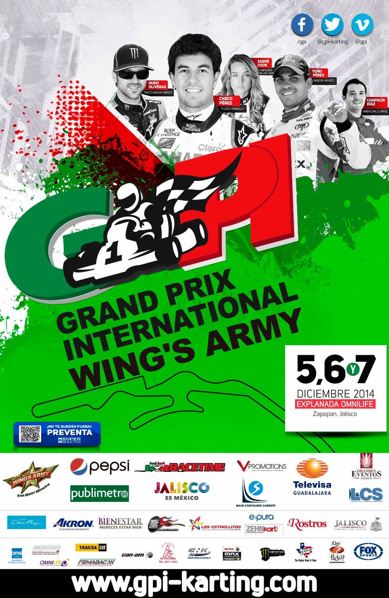Femadac's tweet photo. Cuenta regresiva: Grand Prix Internacional este 5 al 7 de diciembre de 2014 en Zapopan, Jalisco @GPIKARTING #NoFaltes http://t.co/YzSlqalLKp
