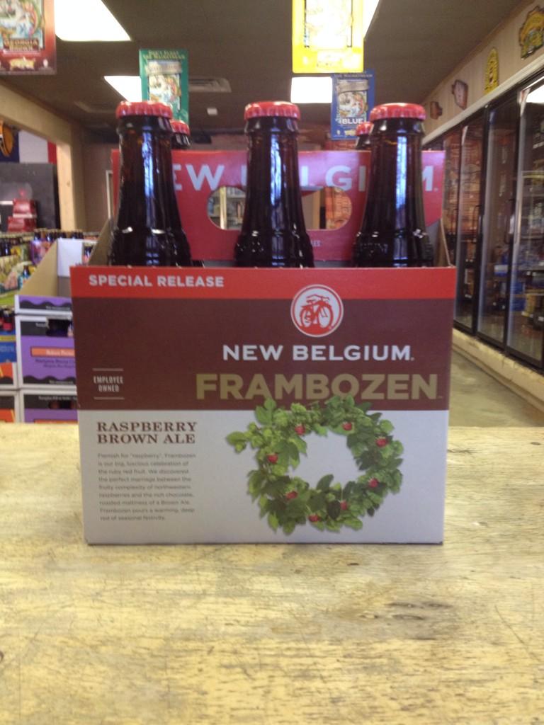 RiversideBevCHA's tweet photo. New Arrival:
@newbelgium #Frambozen Raspberry Brown Ale http://t.co/ejDtV5hISP