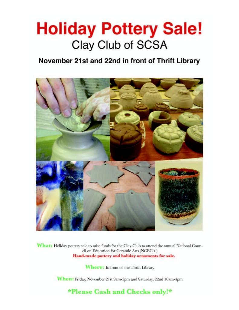 Hey everyone! This weekend is AU's holiday pottery sale! Be sure to drop by + find the perfect Christmas presents!