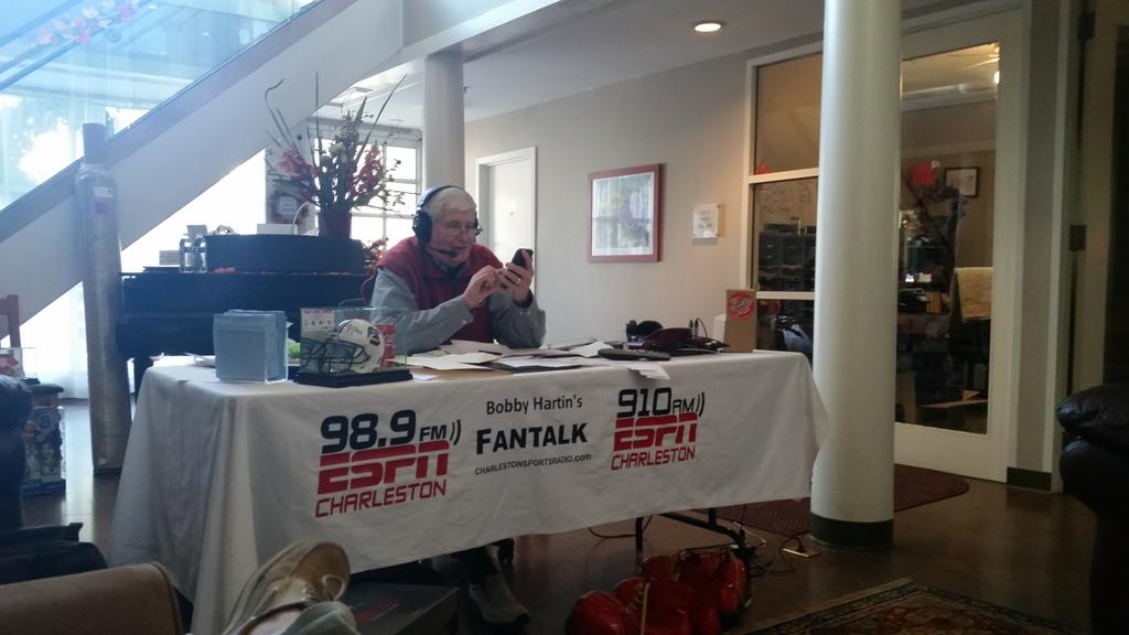 SEisbergWCIV's tweet photo. Our buddy &amp; radio partner Bobby Hartin broadcasting 12 straight hours of FanTalk for Ronald McDonald House charity http://t.co/hAJSn4Yx8b