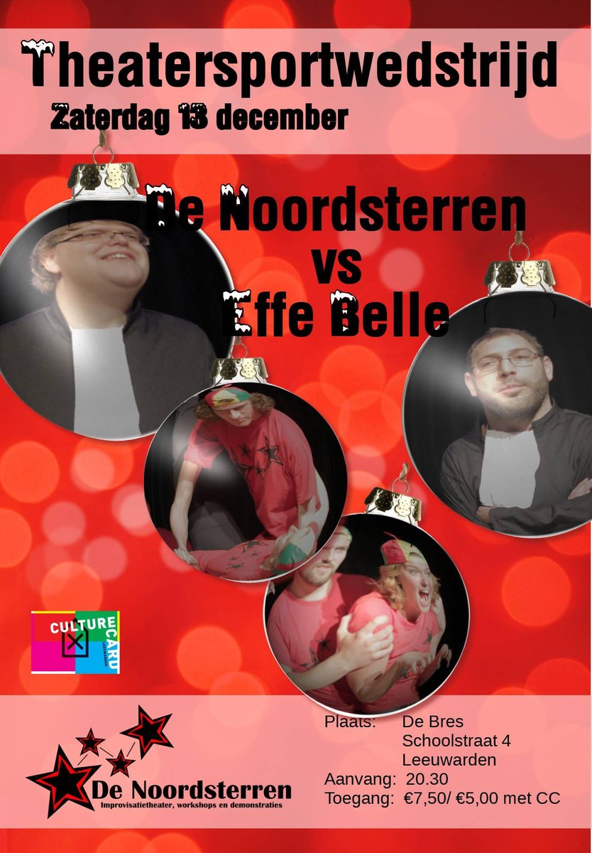 Na Sinterklaas maken we van de aanstaande voorstelling op 13 december een heerlijke 'kerstavond'!