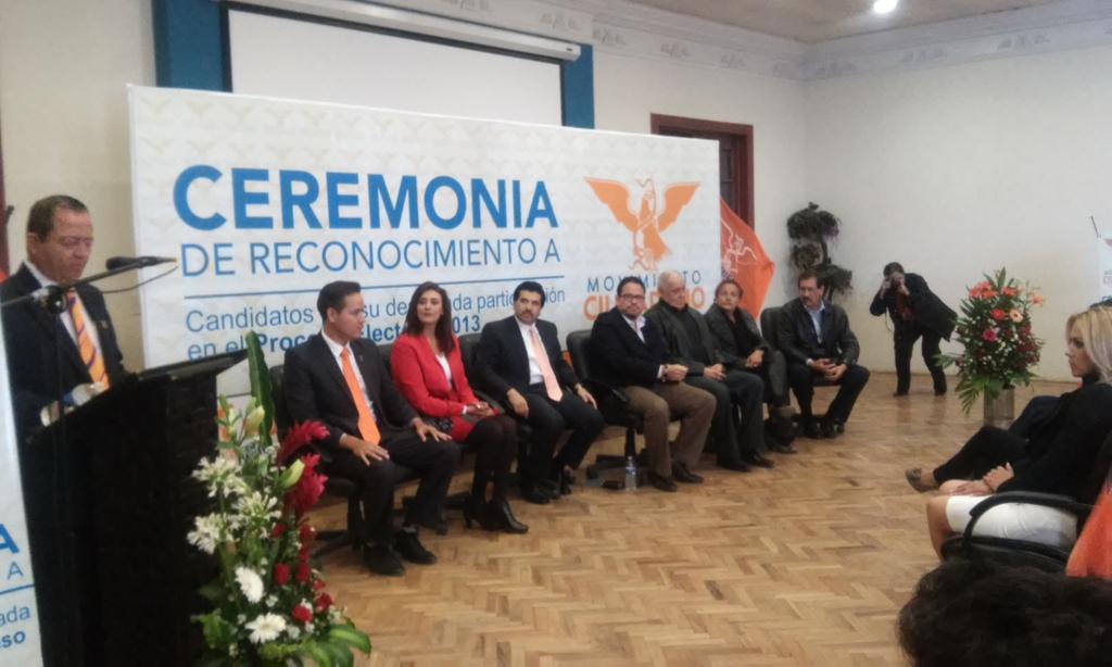 Hoy Movimiento Ciudadano reconoce a sus liderazgos por su destacada participación en el proceso electoral 2013