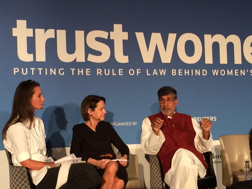 CRoblesRoman's tweet image. With @CTurlington @Monique_Villa,  Nobel Prize Laureate @k_satyarthi #EndChildSlaveryWeek #twc2014 @TrustWomenConf