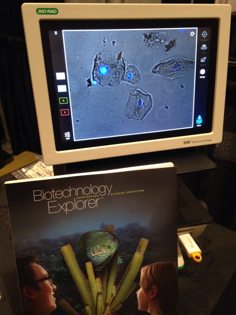 Damon_BioRad's tweet photo. At CALCP-CAROCP. Stop by booth 4 to see your cheeks cells with UView and the ZOE imager #cte2014 @BioRadEducation http://t.co/NQaBamOjo2