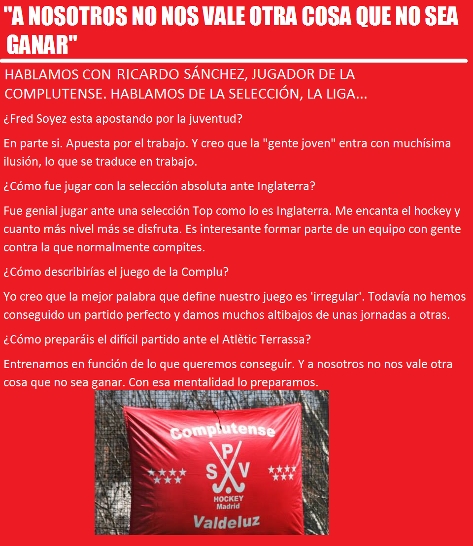 elstickamarillo's tweet photo. "A NOSOTROS NO NOS VALE OTRA COSA QUE NO SEA GANAR"Ricardo Sánchez(@richielieux) jugador de la @CompluDH. http://t.co/V8TzamJiqu