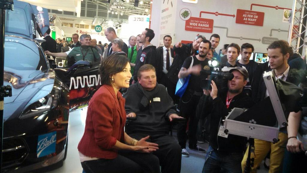 ArrowMcLaren's tweet image. Team owner Sam Schmidt has been busy at #elec14 conference in Germany this week w/ the #SAMProject car! @arrowGlobal