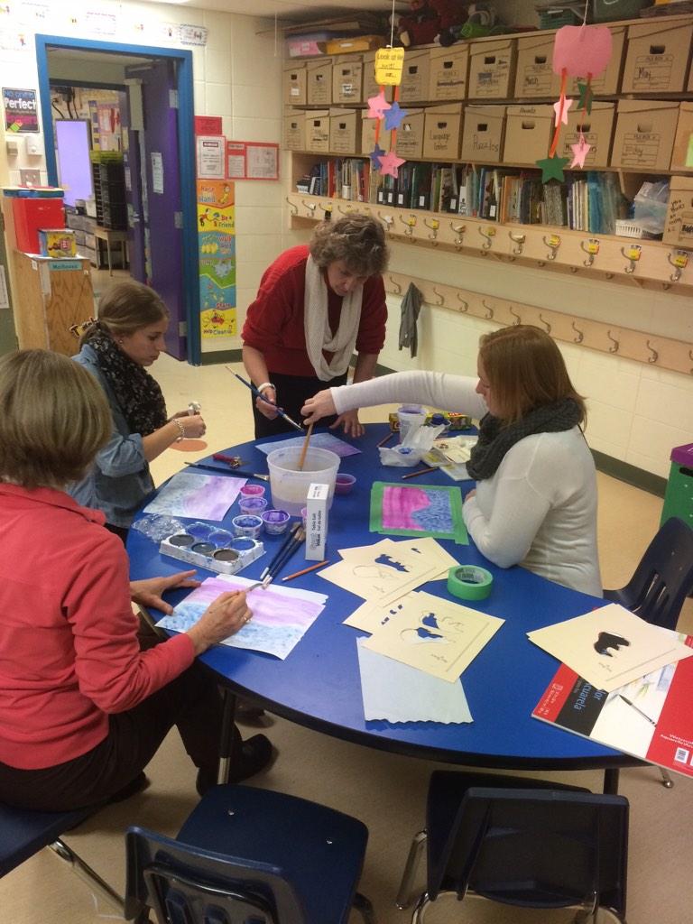 WPEschool's tweet photo. Gr1 teachers working on art exemplars after school #collaboration #mentorship @albertateachers @AlbertaEd #rdpsd http://t.co/BKqttwTExa