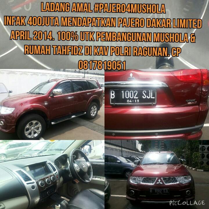 BPrasetio's tweet photo. Yang mau berinfak 400juta juga mendapatkan Mobil Pajero Sport Dakar Ltd 2014 (April). #Pajero4Mushola http://t.co/f05Cl0zWjG