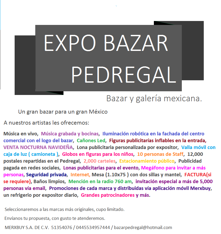 <a href="/ColGralAnaya/">Col General Anaya</a> Invitamos a todos los Artesanos y Diseñadores a participar este 13 y 14 de Diciembre. Convocatoria..