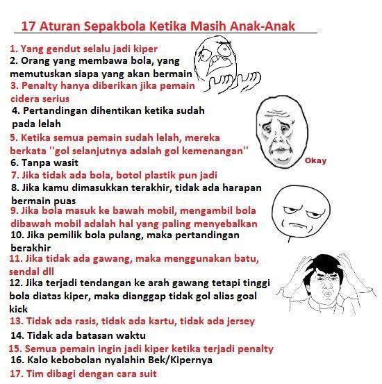 Bolanet's tweet photo. Selamat Hari Anak! Inilah 17 aturan sepakbola gokil di #MasaKecilku . Ada yang pernah mengalami? RETWEET! http://t.co/qyQmv7aiq6