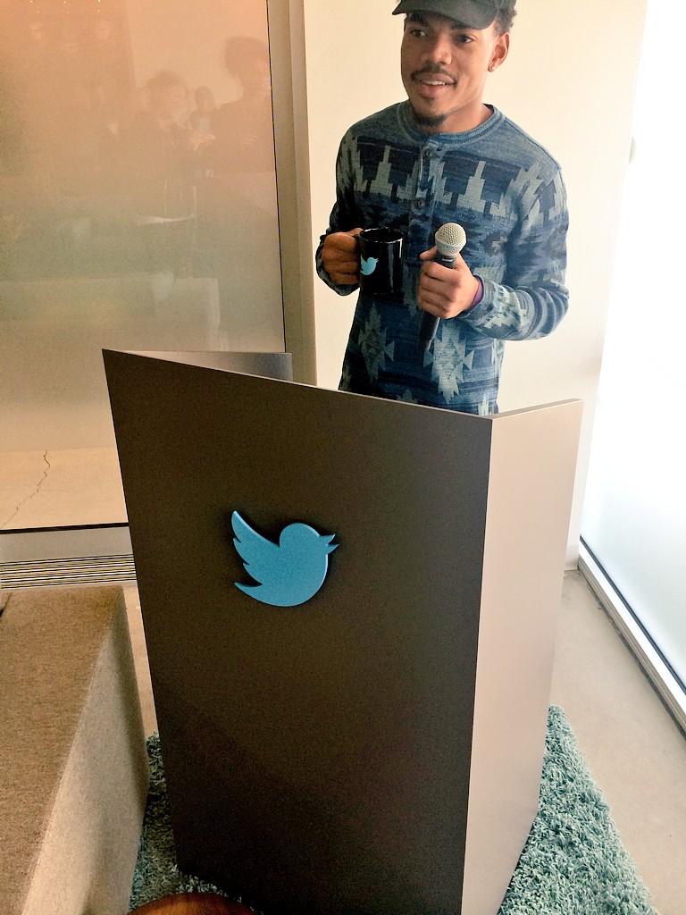 Shavone's tweet photo. Thanks for stopping through Twitter L.A. today Chance (@chancetherapper) and team! cc: @patthemanager #chicagotocali http://t.co/RVcpQhP9Ie