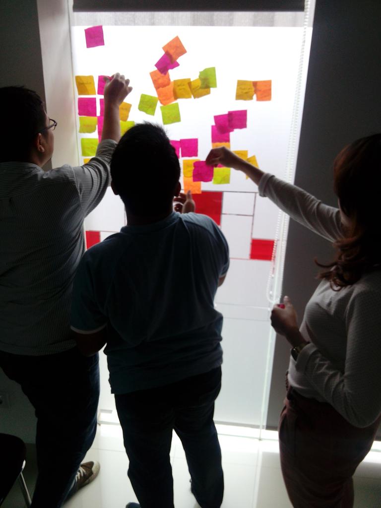 crisely's tweet photo. It's a post-it kind of day @GroupMWorldwide aspire training in Indonesia. #60ideasin60minutes can they do it? http://t.co/aVLy8orRzK