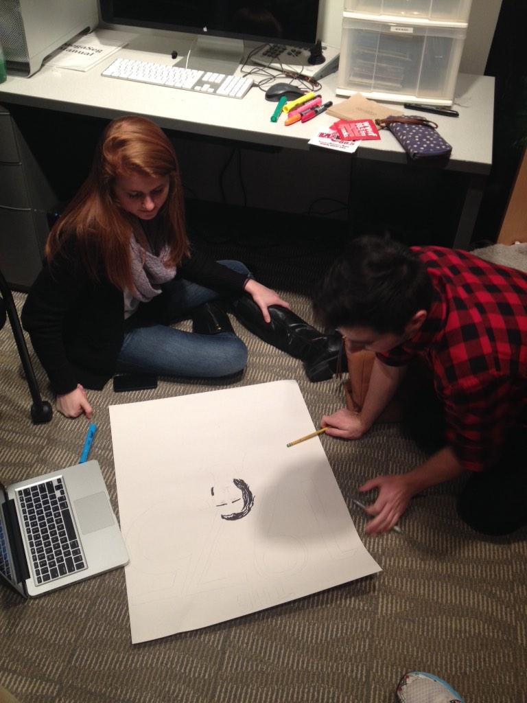 wvof885's tweet photo. The WVOF StreetTeam making The 1975 ticket giveaway posters!! #wvof http://t.co/zauid6YtNg
