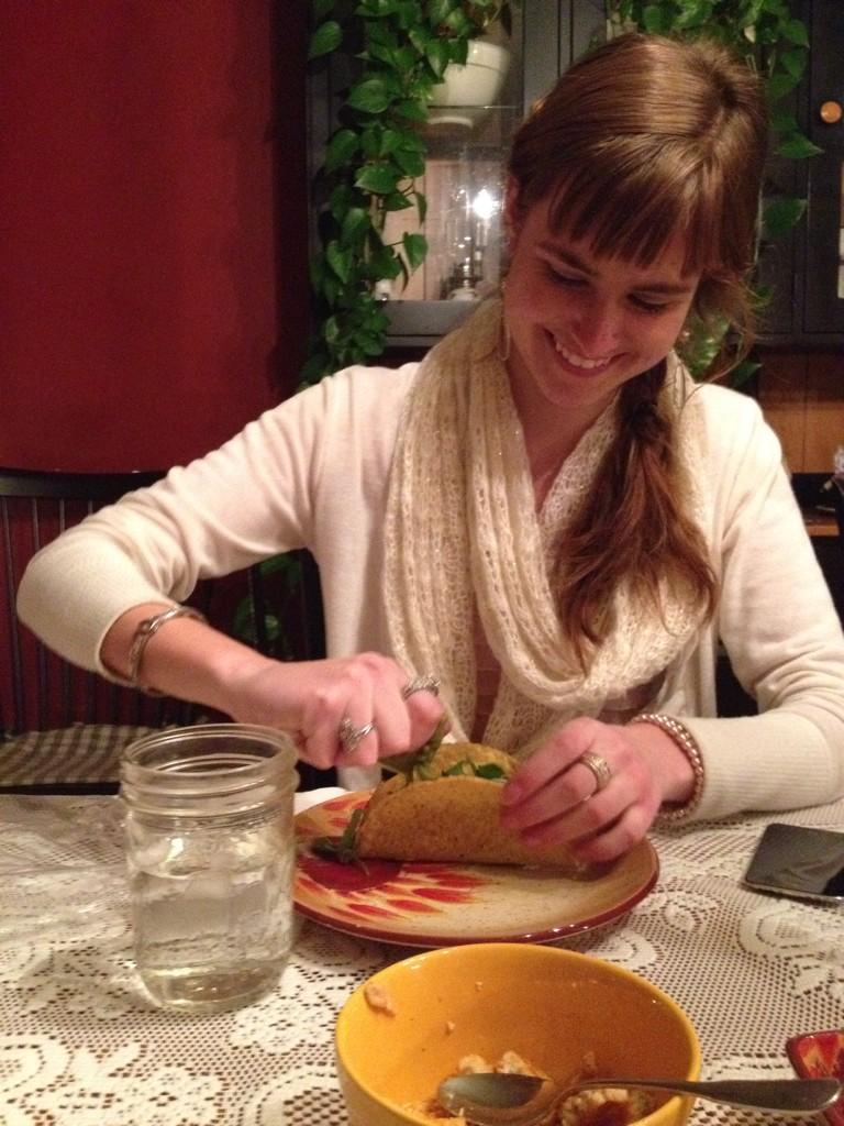 LilNewEngGirlxo's tweet photo. In honor of @brianlogandales's birthday, we are celebrating with vegetarian tacos just for you Brian http://t.co/cAlKas0hvi