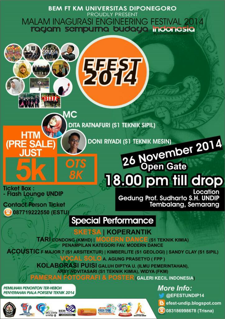 SKETSA TAMPIL NIH!! RT “@EFESTUNDIP14: MALAM INAGURASI EFEST 2014 26 NOV 18.00-till drop .HTMJUST 5KOTS 8K! ”