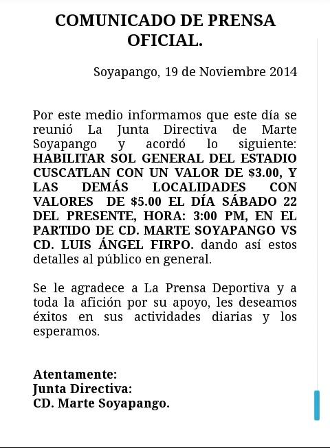 MarteSoyapango_'s tweet photo. Comunicado de prensa. @caranzamendi http://t.co/1BLIipYB8R