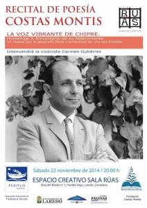 El sábado celebramos el recital de #poesía "Costas Montis. La voz vibrante de Chile". ¿Vienes? bit.ly/1uAJrtq