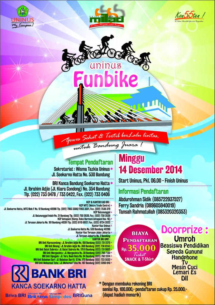 yunusrio's tweet photo. Hayu ah ngiringan gowes funbike uninus.. sehat, sumringah, sugan we kenging undangan Alloh ka mekkah. Barokalloh http://t.co/vCTRv2A0qQ