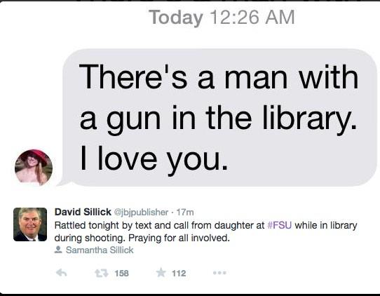 AndrewPerezWPLG's tweet photo. Chilling text ... really puts things in perspective #FSU #FSUShooting #PrayForFSU http://t.co/lg6z7Zl6DY
